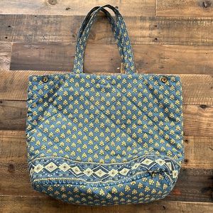 Vintage Pierre Deux French Country Blue and Yellow Tote Bag